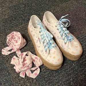 Superga x Loveshack Fancy PLATFORM sneakers - NEW - W 39.5 fits like 9